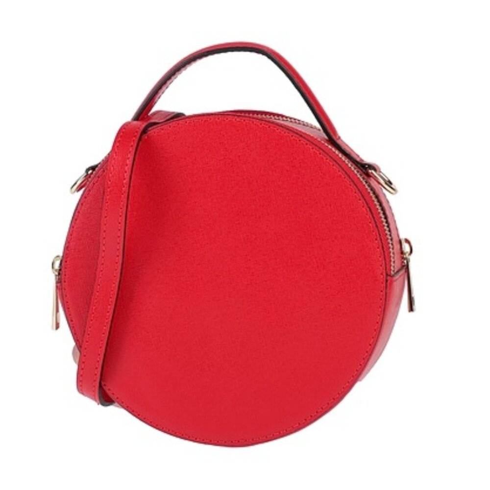 Red leather crossbody bag